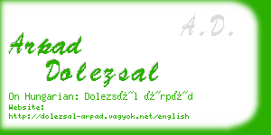 arpad dolezsal business card